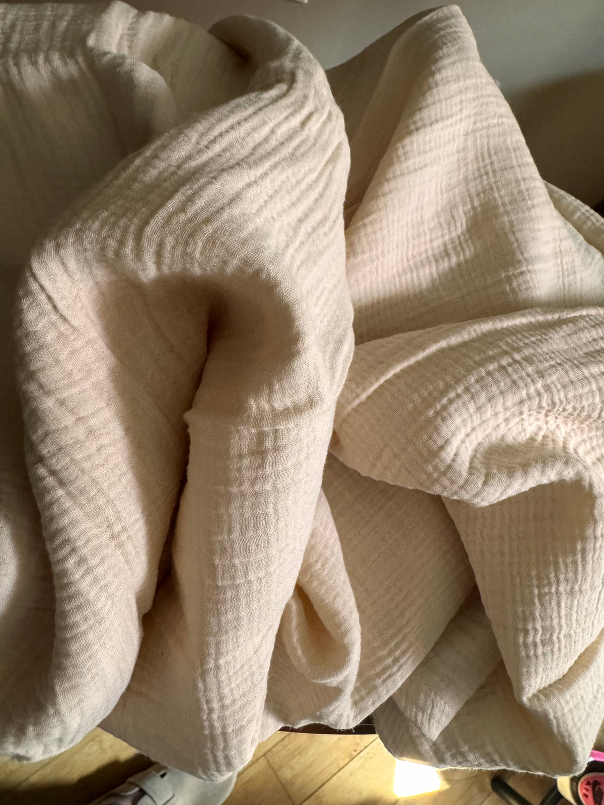 Organic Cotton Muslin Swaddle Blanket — Natural