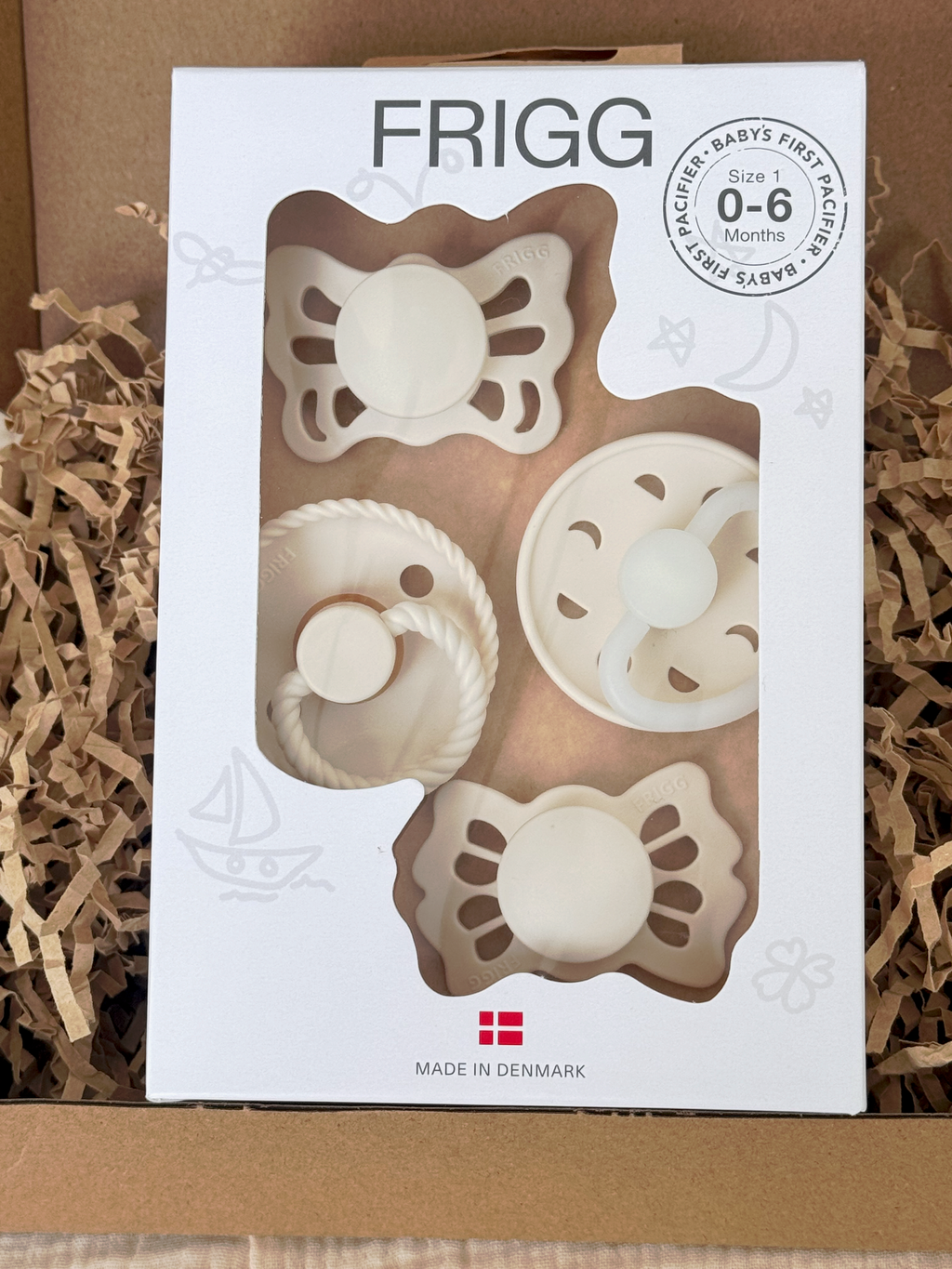 FRIGG Baby's First Pacifier Set (Size 1, 0–6 Months)